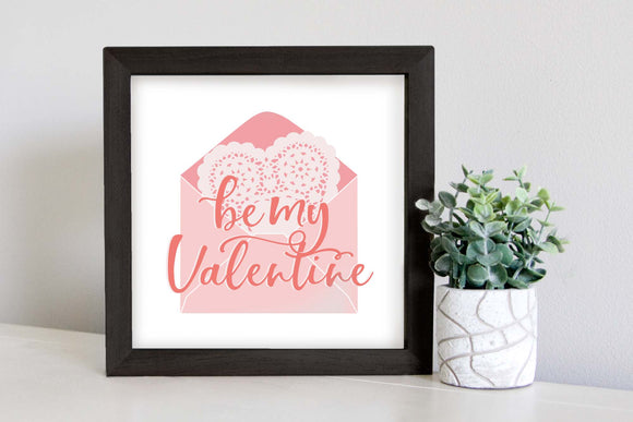 Medium Size Sign Insert: Be My Valentine Envelope | Magnetic Sign INSERT ONLY