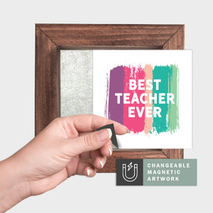 Magnetic Seasonal Art Insert for Interchangeable Decor Sign (Mini Insert Only): Best Teacher Ever | Gift