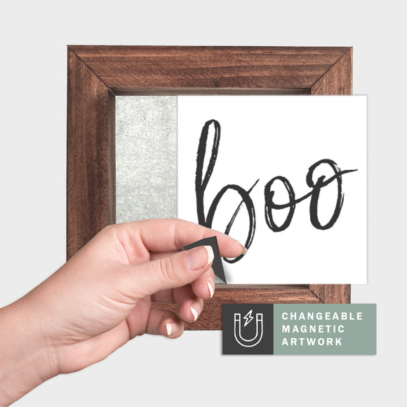 Magnetic Seasonal Decor Insert for Interchangeable Sign (Mini): Boo (Halloween) | Magnetic Sign INSERT ONLY