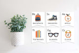 Magnetic Banner Insert: Back to School Flashcards (Fall) | Magnetic Banner INSERTS ONLY