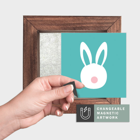 Magnetic Seasonal Decor Insert for Interchangeable Sign (Mini): Bunny Icon | Easter / Spring | Magnetic Sign Blank Sold Separate