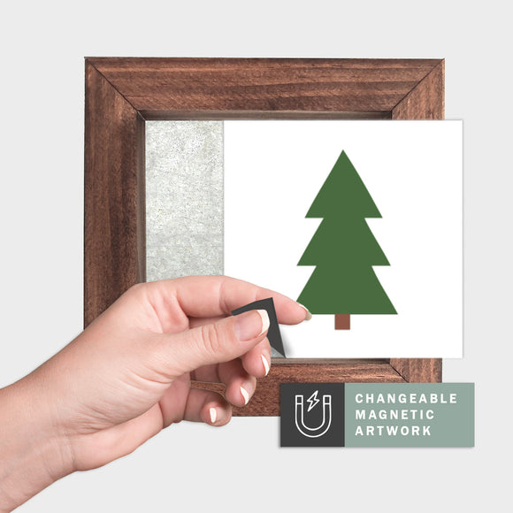 Magnetic Seasonal Decor Insert for Interchangeable Sign (Mini): Christmas Tree Icon | Magnetic Sign INSERT ONLY