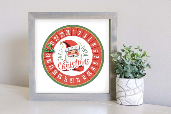 Medium Size Sign Insert: Days Until Christmas Retro Countdown (Winter/Christmas) | Magnetic Sign INSERT ONLY