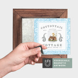 Magnetic Seasonal Art Insert for Interchangeable Decor Sign (Mini Insert Only): Cottontail Cottage | Easter / Spring