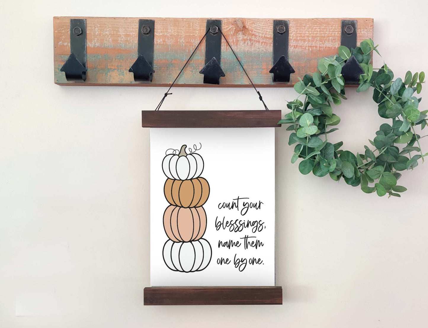 Magnetic Wall Hanging Insert: Count Your Blessings (Thanksgiving/Fall) | INSERT ONLY