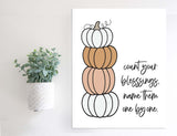 Magnetic Wall Hanging Insert: Count Your Blessings (Thanksgiving/Fall) | INSERT ONLY