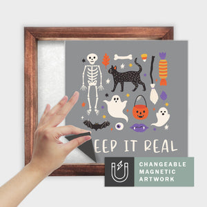 Magnetic Seasonal Art Insert for Interchangeable Decor Sign (Medium Insert Only): Creep It Real | Halloween / Fall