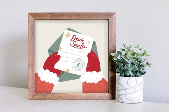 Medium Size Sign Insert: Dear Santa Letter (Winter/Christmas) | Magnetic Sign INSERT ONLY