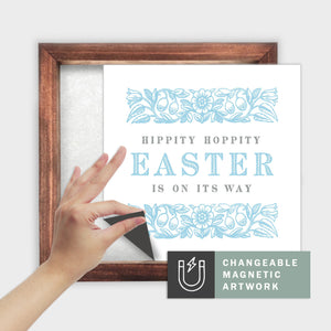 Magnetic Seasonal Art Insert for Interchangeable Decor Sign (Medium Insert Only): Easter's On Its Way | Spring
