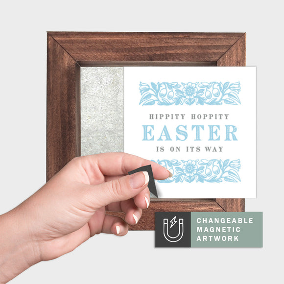 Magnetic Seasonal Art Insert for Interchangeable Decor Sign (Mini Insert Only): Easter's On Its Way | Spring