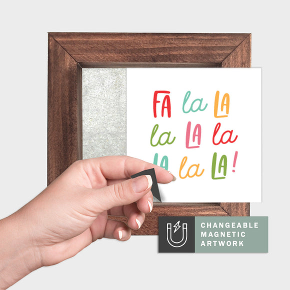 Magnetic Seasonal Art Insert for Interchangeable Decor Sign (Mini Insert Only): Fa La La La La | Christmas / Winter