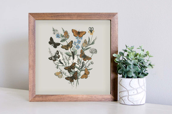 Medium Size Sign Insert: Autumn Butterflies | Magnetic Sign INSERT ONLY