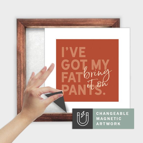 Magnetic Seasonal Art Insert for Interchangeable Decor Sign (Medium Insert Only): Fat Pants | Thanksgiving / Fall