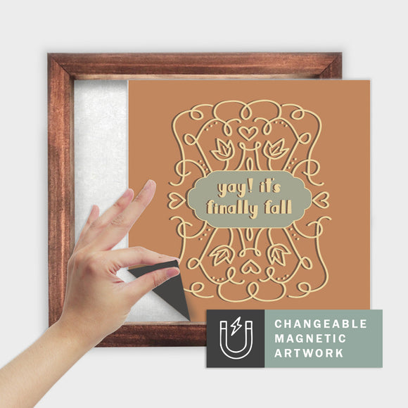 Magnetic Seasonal Art Insert for Interchangeable Decor Sign (Medium Insert Only): Finally Fall