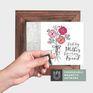 Magnetic Seasonal Art Insert for Interchangeable Decor Sign (Mini Insert Only): First My Mother | Mother's Day / Spring