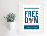 Magnetic Wall Hanging Insert: Freedom Postage Stamp (Fourth of July/Summer) | INSERT ONLY