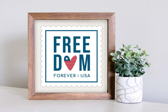 Medium Size Sign Insert: Freedom Postage Stamp (Summer/Fourth of July) | Magnetic Sign INSERT ONLY