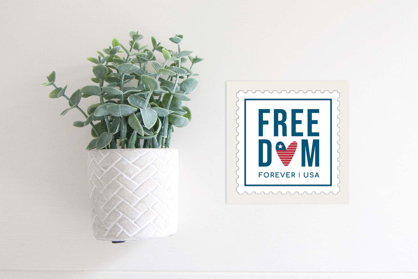 MINI Sign Insert Only: Freedom Postage Stamp (Summer/Fourth of July) | Magnetic Sign INSERT ONLY