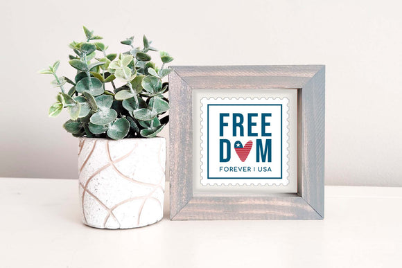 MINI Sign Insert Only: Freedom Postage Stamp (Summer/Fourth of July) | Magnetic Sign INSERT ONLY