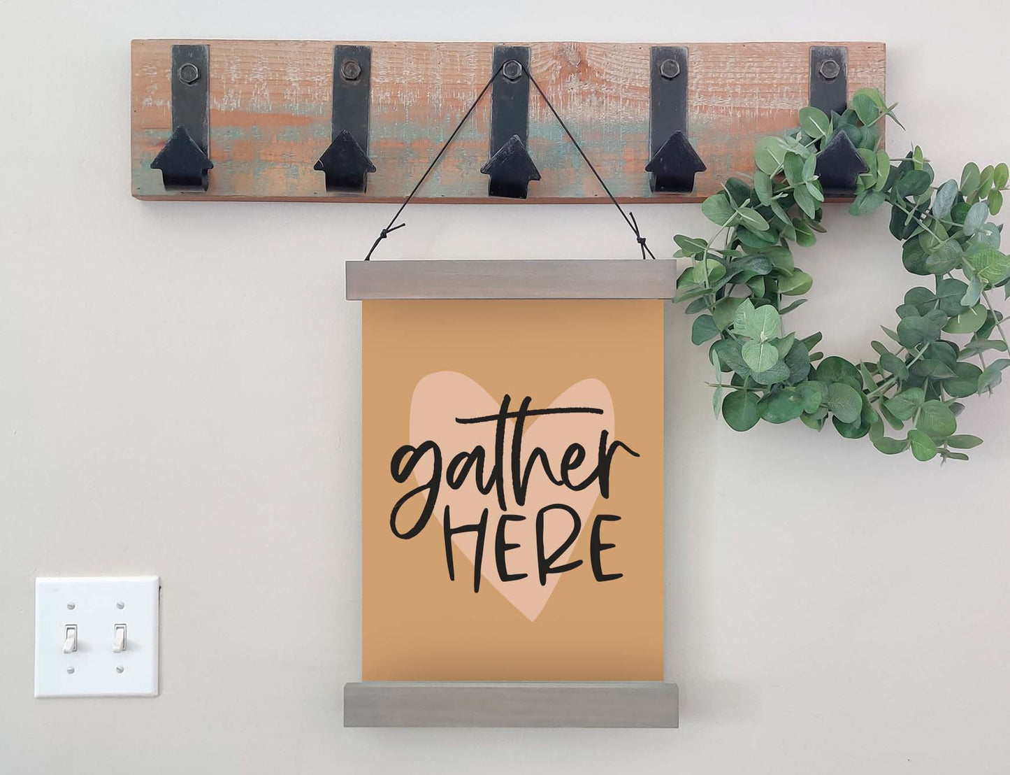 Magnetic Wall Hanging Insert: Gather Here (Thanksgiving/Fall) | INSERT ONLY