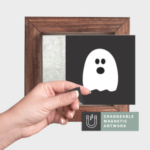 Magnetic Seasonal Decor Insert for Interchangeable Sign (Mini): Ghost Icon | Halloween / Fall | Magnetic Sign Blank Sold Separate