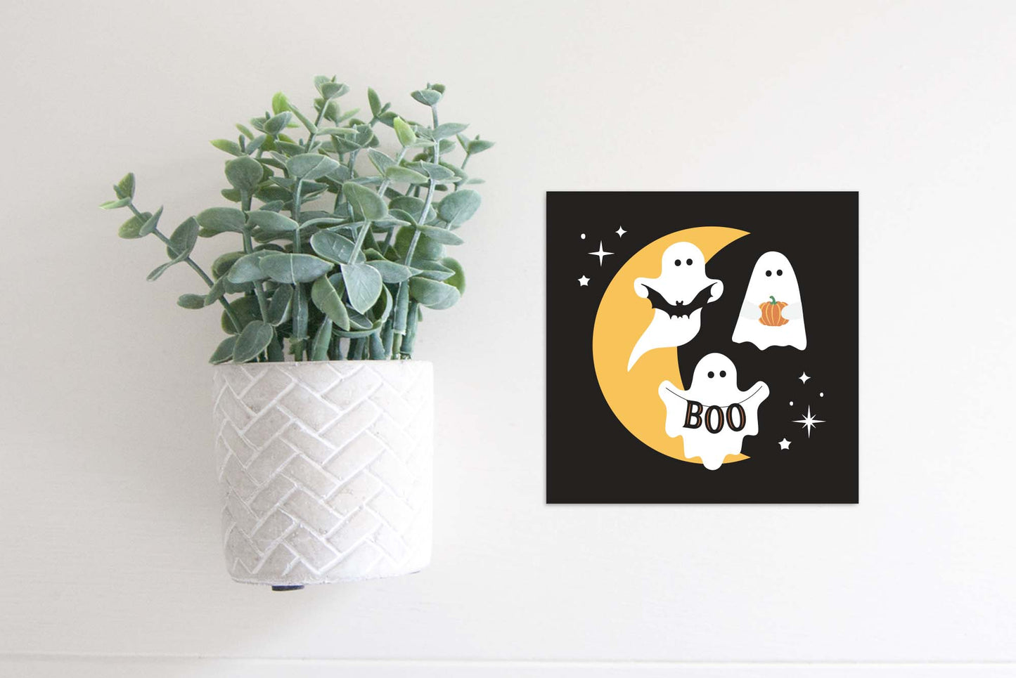 MINI Sign Insert Only: Ghost Trio  (Halloween) | Magnetic Sign INSERT ONLY