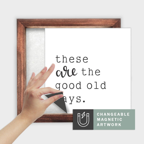 Magnetic Seasonal Art Insert for Interchangeable Decor Sign (Medium Insert Only): Good Old Days