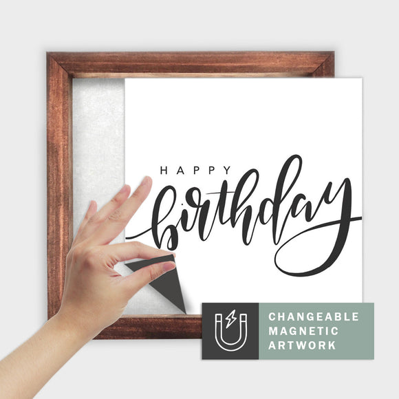 Magnetic Seasonal Art Insert for Interchangeable Decor Sign (Medium Insert Only): Happy Birthday | Gift