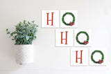 Magnetic Banner Insert: Ho Ho Ho Wreath (Christmas) | Magnetic Banner INSERTS ONLY