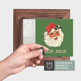 Magnetic Seasonal Art Insert for Interchangeable Decor Sign (Mini Insert Only): Holly Jolly Santa | Christmas / Winter