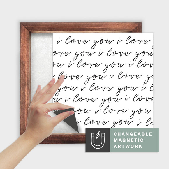 Magnetic Seasonal Art Insert for Interchangeable Decor Sign (Medium Insert Only): I Love You | Valentine's