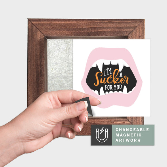 Magnetic Seasonal Art Insert for Interchangeable Decor Sign (Mini Insert Only): I'm A Sucker For You - Pink | Halloween  / Fall