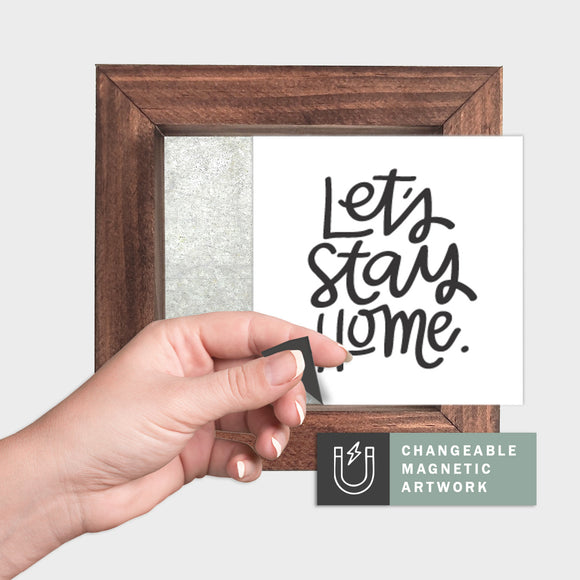 Magnetic Seasonal Decor Insert for Interchangeable Sign (Mini): Let's Stay Home | Magnetic Sign Blank Sold Separate