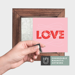 Magnetic Seasonal Decor Insert for Interchangeable Sign (Mini): Love Shack | Valentine's / Winter | Magnetic Sign Blank Sold Separate