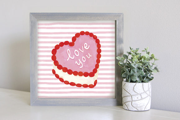 Medium Size Sign Insert: Love You Valentine Cake | Magnetic Sign INSERT ONLY (Copy)