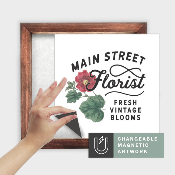 Magnetic Seasonal Art Insert for Interchangeable Decor Sign (Medium Insert Only): Main Street Florist | Spring / Summer