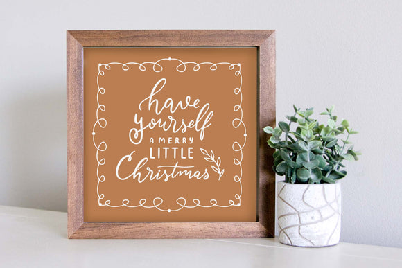 Medium Size Sign Insert: Merry Little Christmas Gingerbread (Winter/Christmas) | Magnetic Sign INSERT ONLY