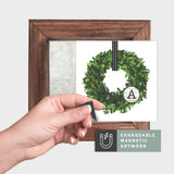 Magnetic Seasonal Art Insert for Interchangeable Decor Sign (Mini Insert Only): Monogram Wreath