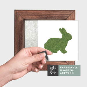 Magnetic Seasonal Decor Insert for Interchangeable Sign (Mini): Moss Bunny | Easter / Spring | Magnetic Sign Blank Sold Separate