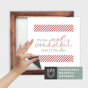 Magnetic Seasonal Art Insert for Interchangeable Decor Sign (Medium Insert Only): Most Wonderful Time | Christmas / Winter