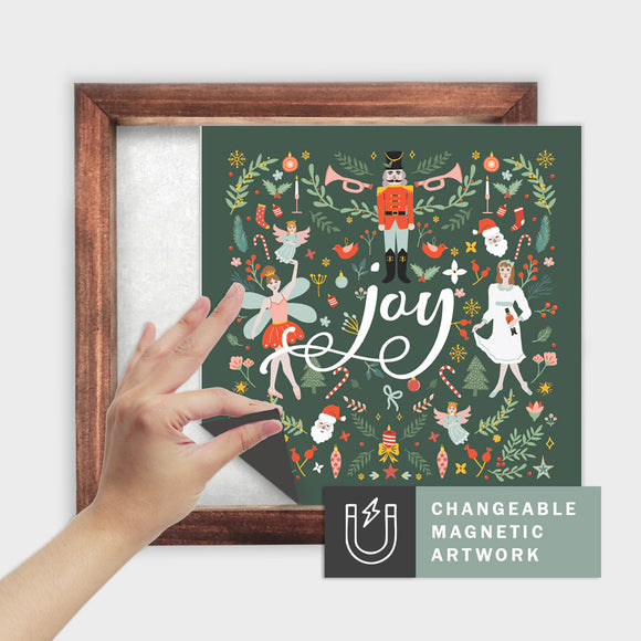 Magnetic Seasonal Art Insert for Interchangeable Decor Sign (Medium Insert Only): Nutcracker Joy Collage | Christmas  | *NOT LICENSED FOR WHOLESALE*