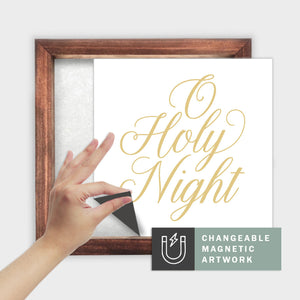 Magnetic Seasonal Art Insert for Interchangeable Decor Sign (Medium Insert Only): O Holy Night | Christmas / Winter