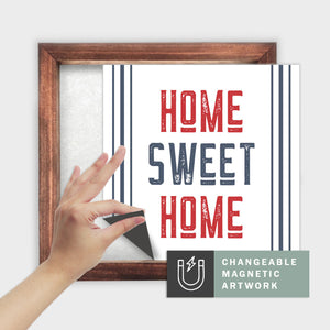 Magnetic Seasonal Art Insert for Interchangeable Decor Sign (Medium Insert Only): Patriotic Home Sweet Home | Fourth of July / Summer