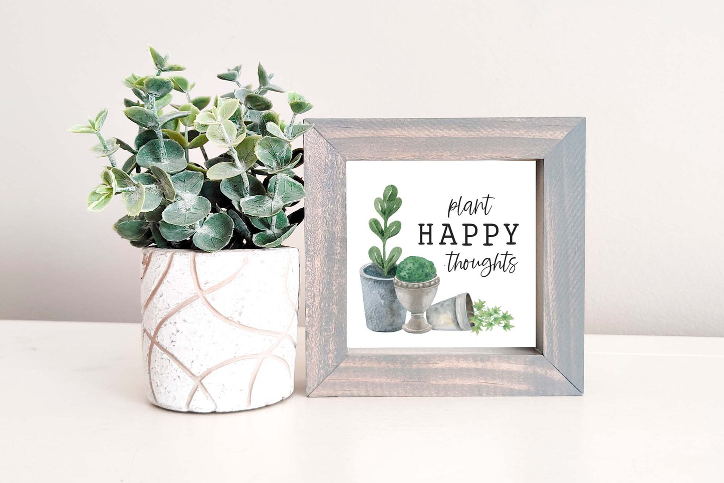 MINI Sign Insert Only: Plant Happy Thoughts (Spring) | Magnetic Sign INSERT ONLY