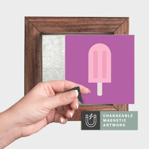 Magnetic Seasonal Decor Insert for Interchangeable Sign (Mini): Popsicle Icon | Summer | Magnetic Sign Blank Sold Separate