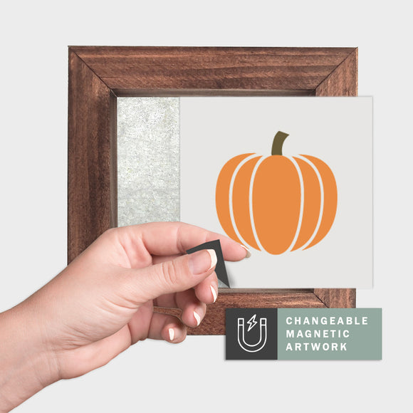 Magnetic Seasonal Decor Insert for Interchangeable Sign (Mini): Pumpkin Icon (Fall/Halloween/Thanksgiving) | Magnetic Sign INSERT ONLY