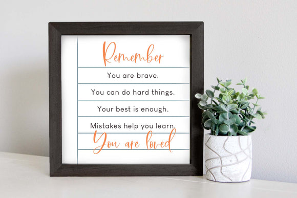 Medium Size Sign Insert: Back to School Affirmations (Fall) | Magnetic Sign INSERT ONLY