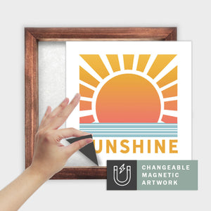 Magnetic Seasonal Art Insert for Interchangeable Decor Sign (Medium Insert Only): Retro Sunshine | Summer