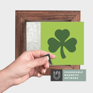 Magnetic Seasonal Decor Insert for Interchangeable Sign (Mini): Shamrock Icon | St. Patrick's / Spring | Magnetic Sign Blank Sold Separate