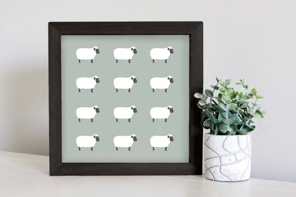 Medium Size Sign Insert: Sheep Grid (Spring) | Magnetic Sign INSERT ONLY